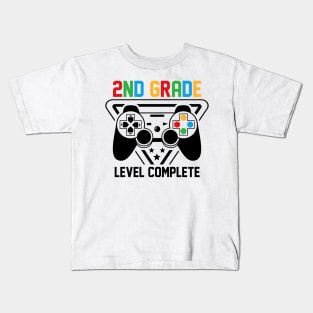 2nd Grade Level Complete Gamer Boys Graduation Gifts Kids T-Shirt